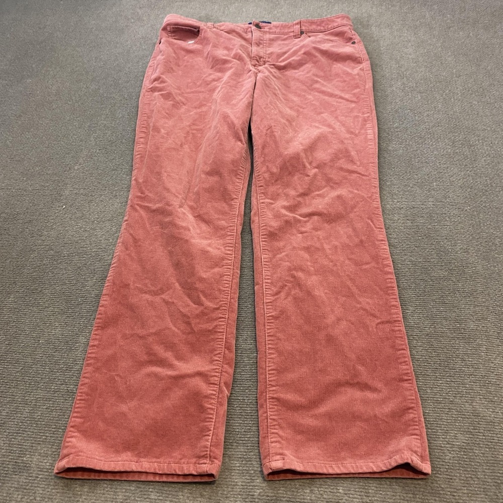 Talbots Pants Womens 16‎ Pink High-Waist Straight Leg Corduroy Stretch Casual
